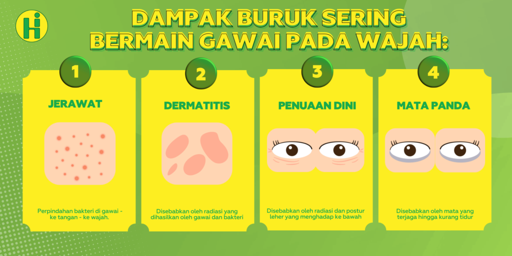 Dampak Buruk Sering Bermain Gawai Pada Wajah